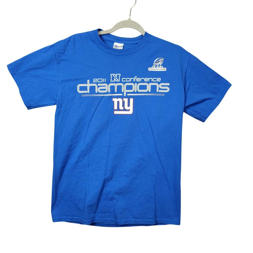 Gildan New York Giants 2011 NFC Conference Champions Tee Medium Royal Blue NFL